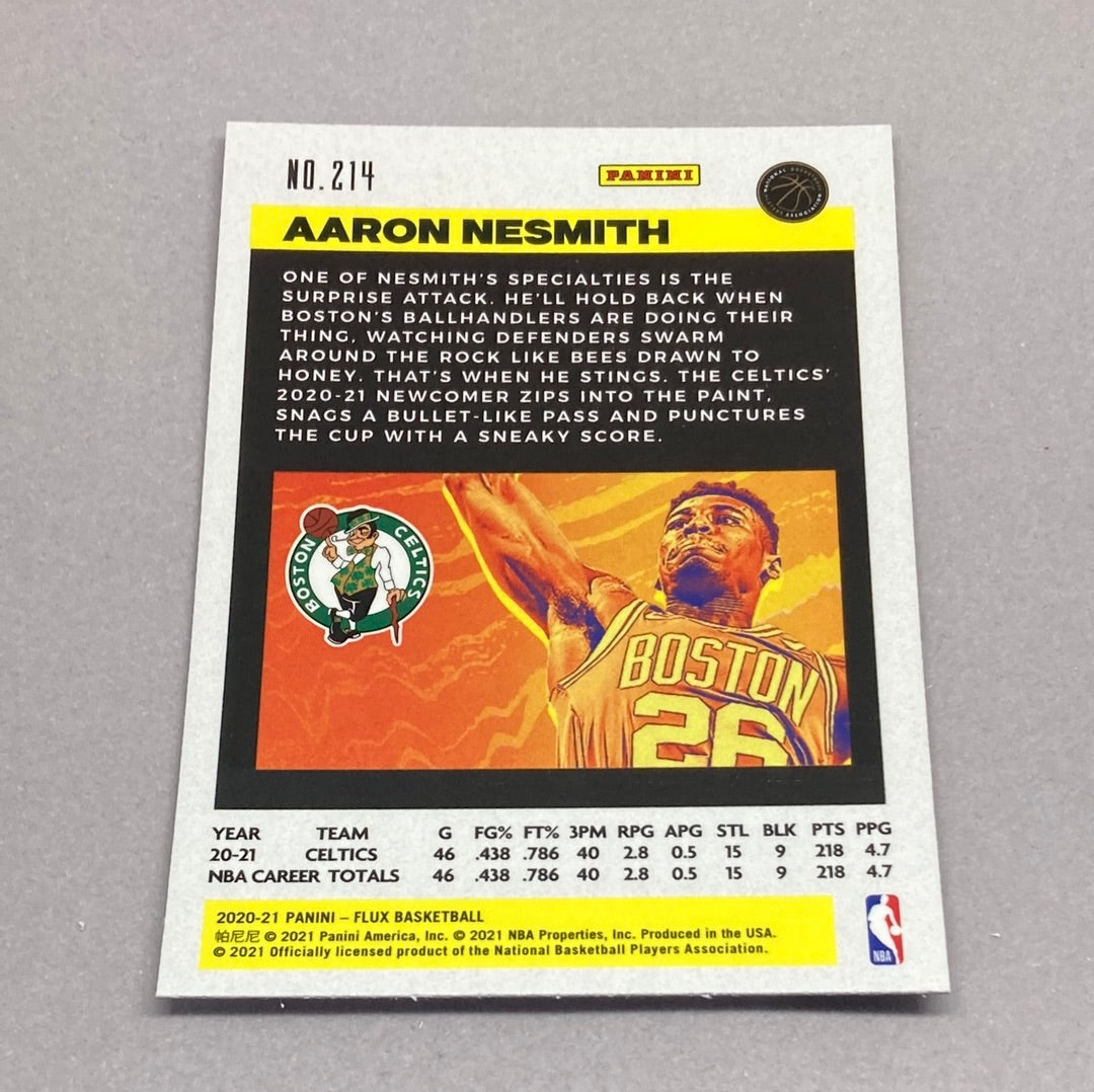 2020-21 Panini Flux Aaron Nesmith Rookie Card Panini