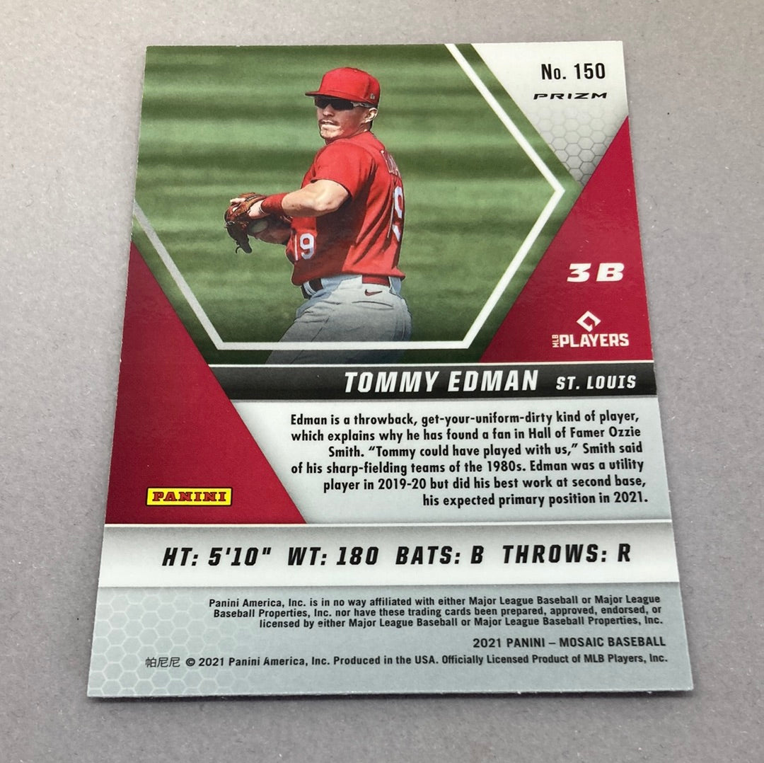 2021 Panini Mosaic Tommy Edman Silver Prizm Baseball Card Panini