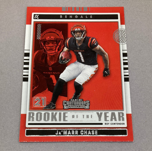 2021 Panini Contenders Ja’marr Chase Rookie of the Year Rookie Card Panini