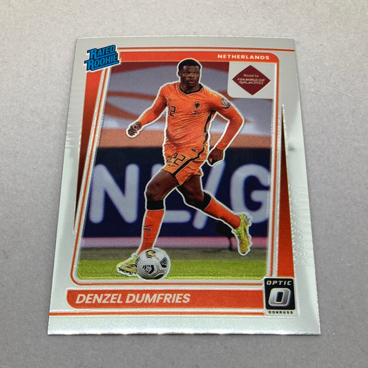 2021-22 Panini Donruss Denzel Dumfries Silver Rated Rookie Soccer Card Panini