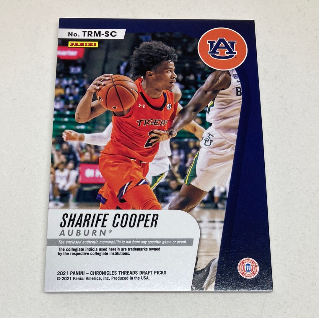 2021 Panini Chronicles Threads Sharife Cooper Rookie Memorabilia Panini