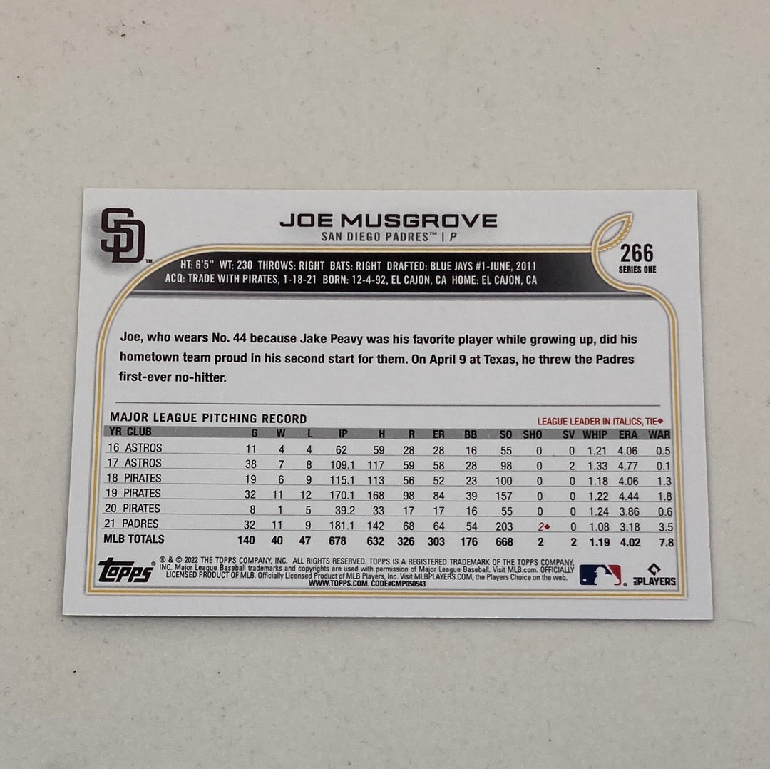 2022 Topps Joe Musgrove Silver Rainbow Foil #266 Topps