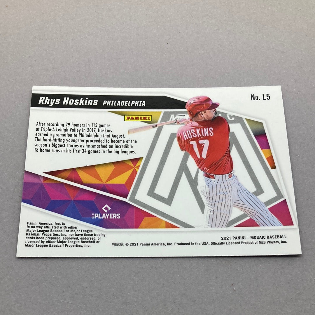 2021 Panini Mosaic Rhys Hoskins Launched Baseball Card Panini