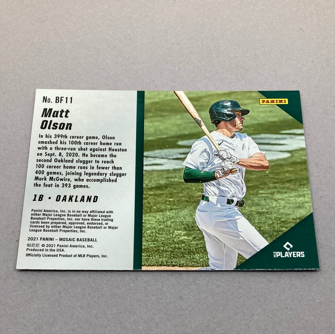 2021 Panini Mosaic Matt Olson Big Fly Baseball Card Panini