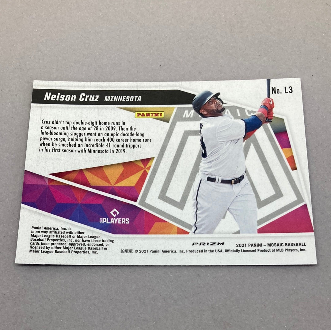 2021 Panini Mosaic Nelson Cruz Launched Silver Prizm Baseball Card Panini