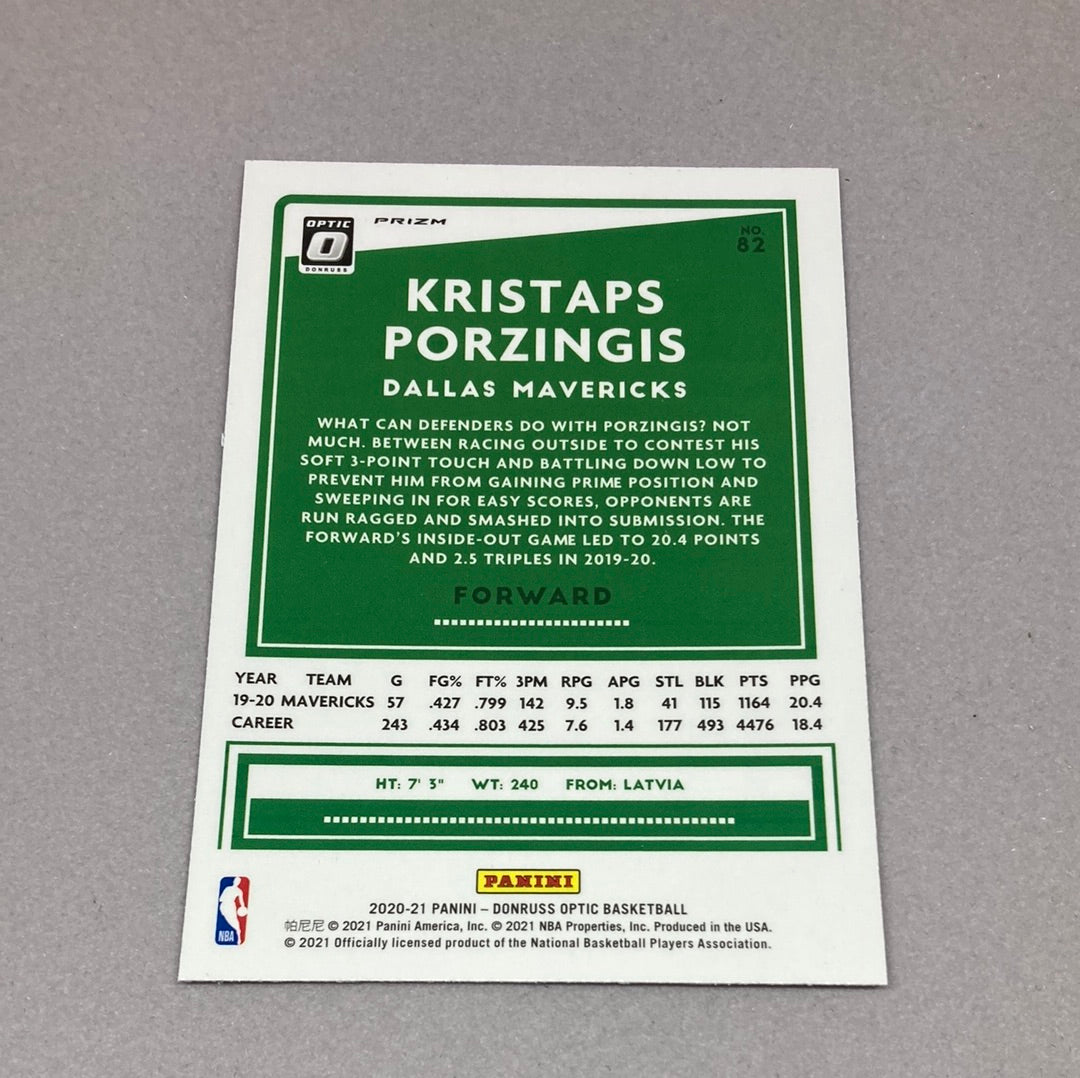 2020-21 Panini Donruss Optic Kristaps Porzingis Basketball Card Panini