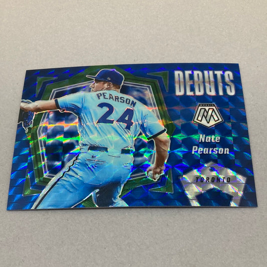 2021 Panini Mosaic Nate Pearson Debuts Blue Prizm Baseball Card Panini