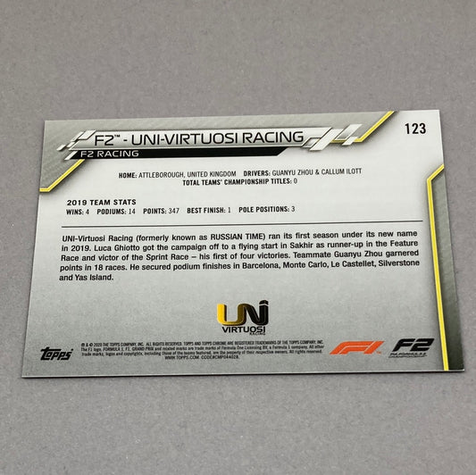 2020 Topps Chrome F2 Uni - Virtuosi Racing Base #123 F1 Card - ChronicCards