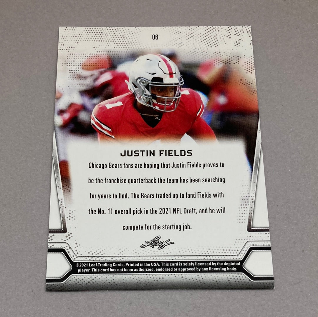 2021 Leaf Justin Fields Rookie Card Leaf