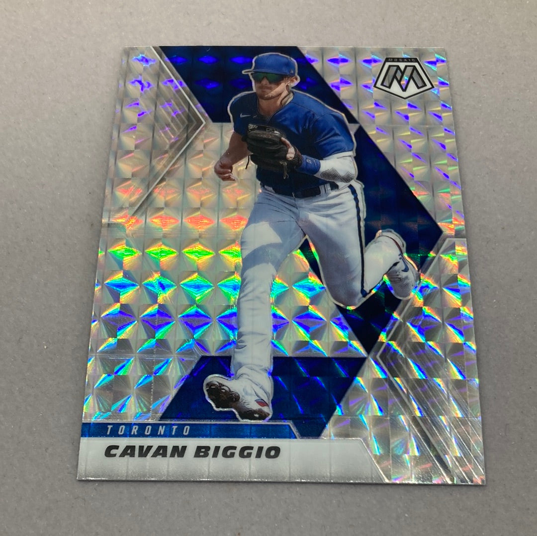 2021 Panini Mosaic Cavan Biggio Silver Mosaic Baseball Card Panini