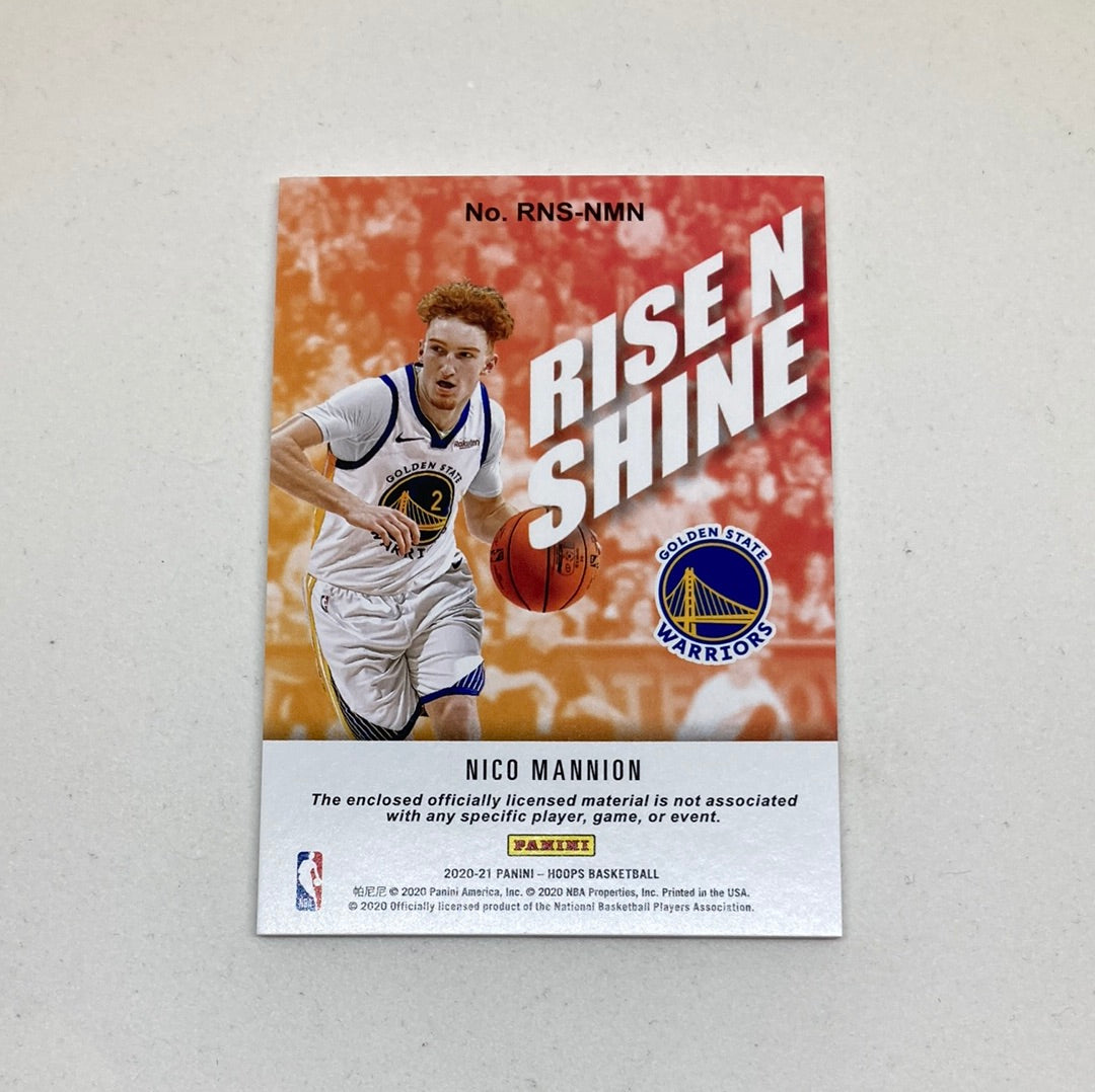 2020-21 Panini NBA Hoops Nico Mannion Rise N Shine Panini