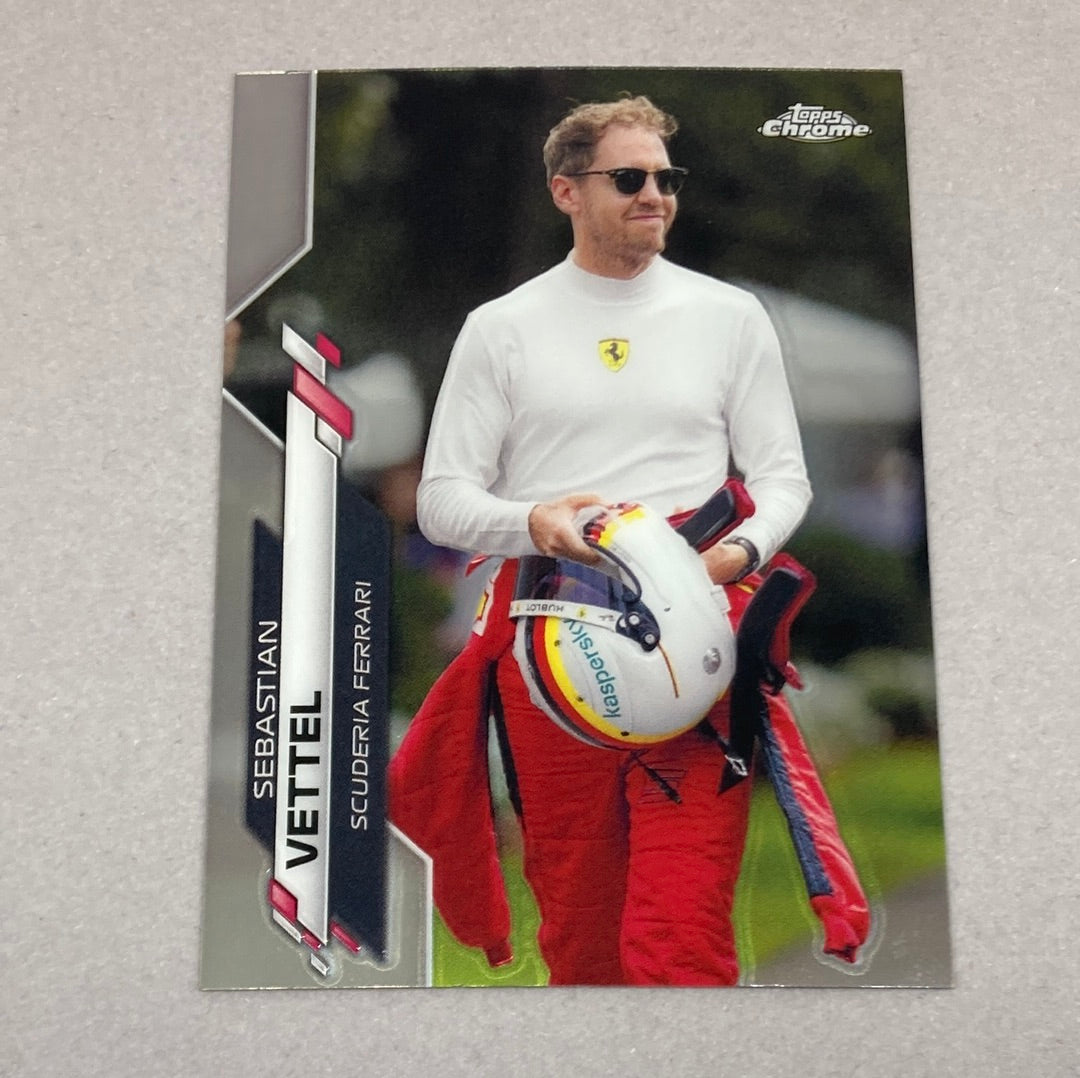 2020 Topps Chrome Sebastian Vettel Base #176 F1 Card Topps