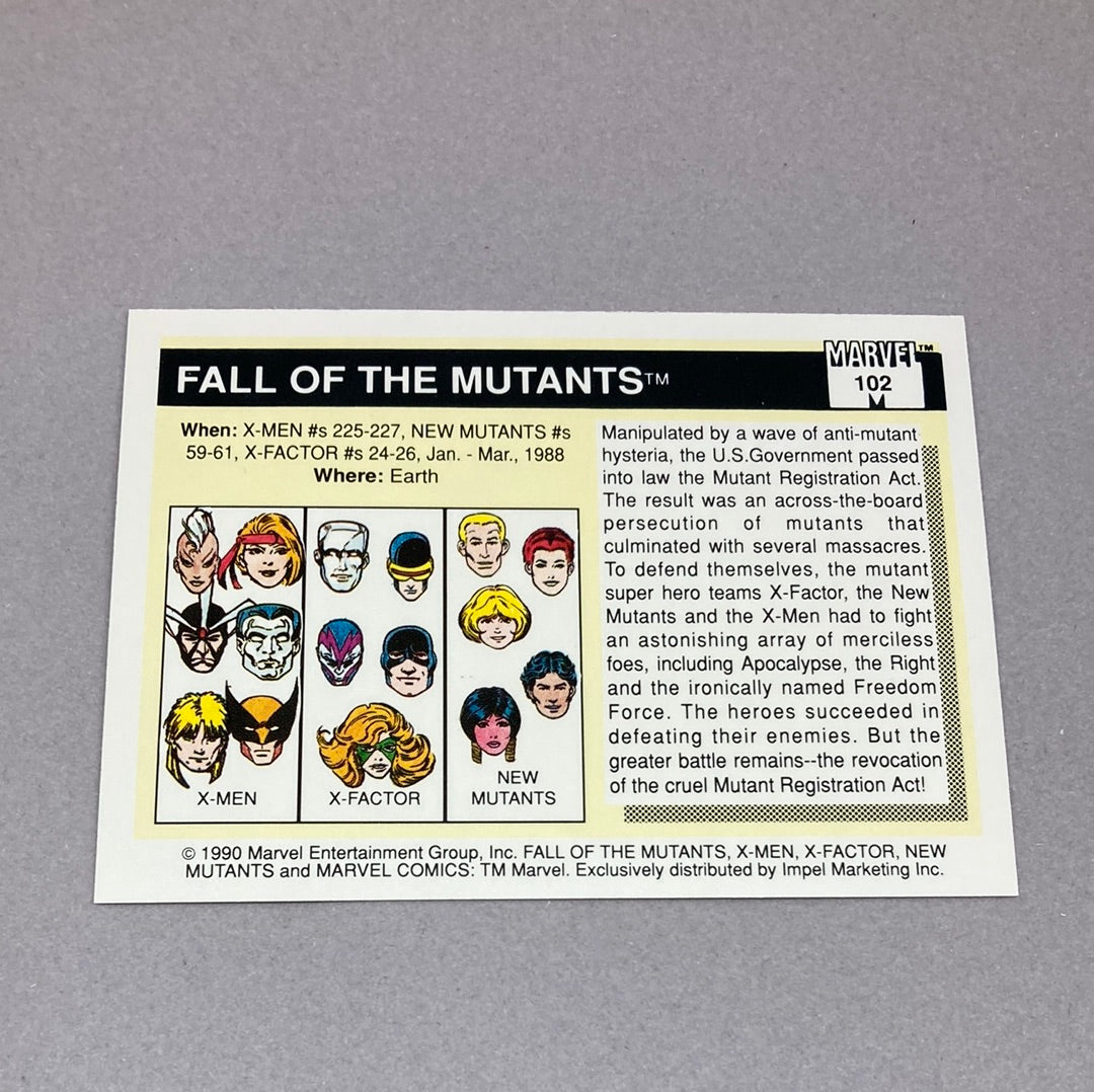 1990 Impel Marvel Fall of the Mutants Trading Card Impel