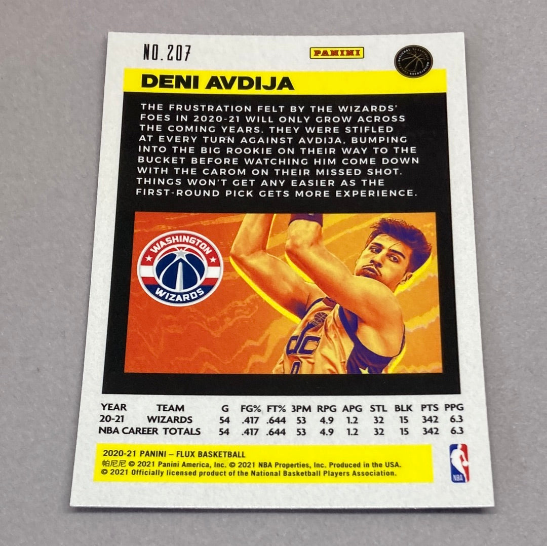 2020-21 Panini Flux Deni Avdija Rookie Card Panini