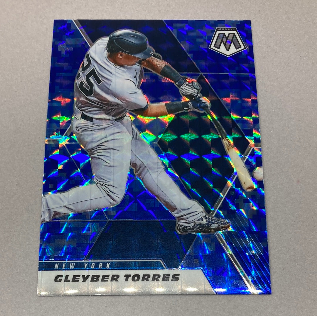 2021 Panini Mosaic Gleyber Torres Blue Prizm Baseball Card Panini