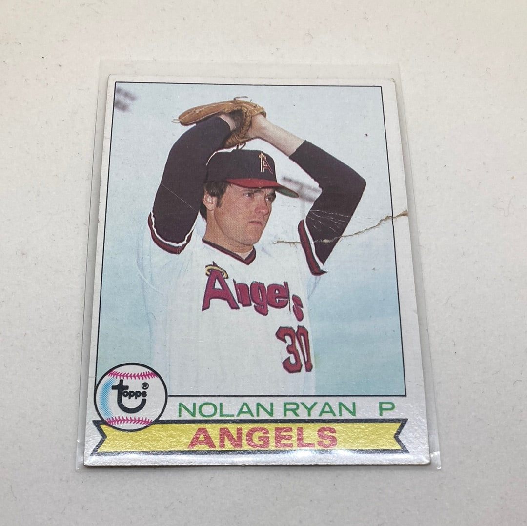 4 Vintage Baseball Cards - Nolan Ryan, Robin Yount, Bob Boone, Bruce Dal Canton - Ripped or Damaged Topps