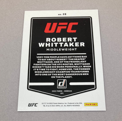 2022 Panini Donruss Robert Whittaker Purple UFC Card - ChronicCards