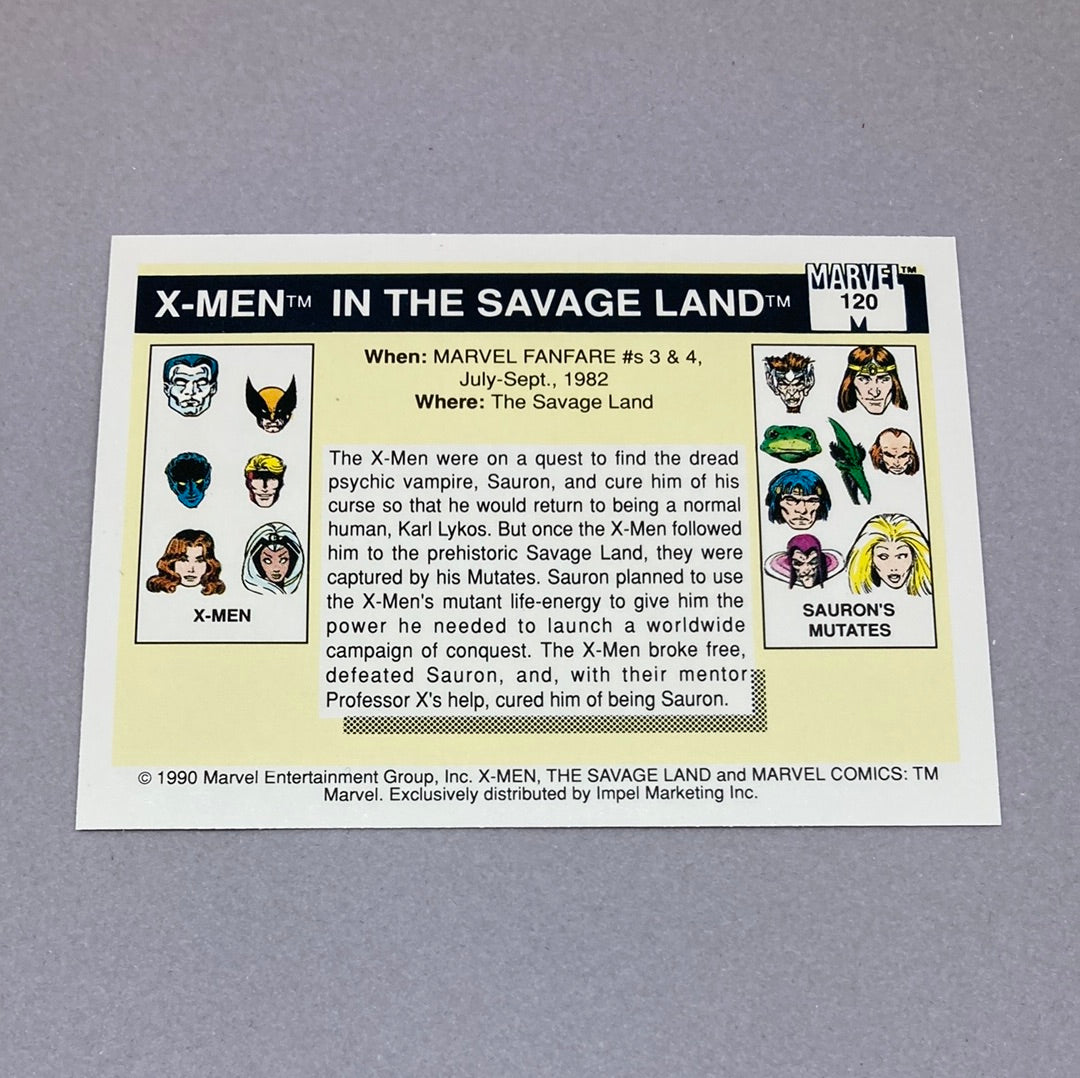 1990 Impel Marvel Famous Battles X-Men in the Savage Land Trading Card Impel