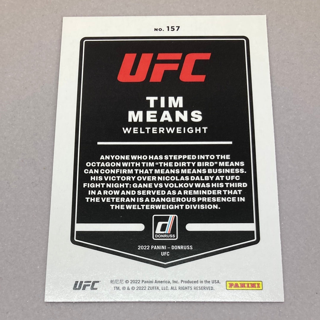 2022 Panini Donruss Tim Means Orange UFC Card Panini