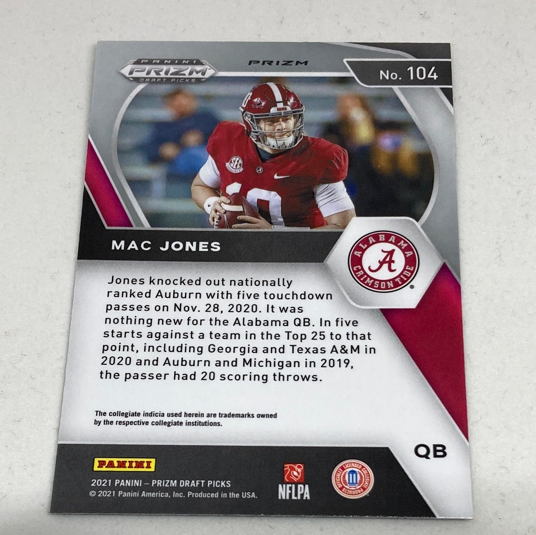 2021 Panini Prizm Draft Picks Mac Jones Green Rookie Card Panini