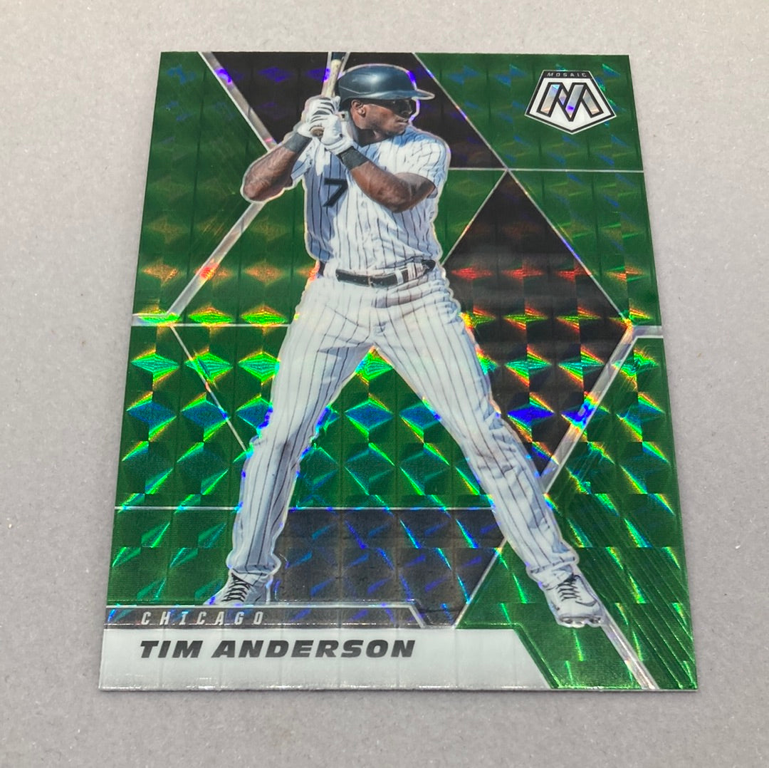 2021 Panini Mosaic Tim Anderson Green Mosaic Baseball Card Panini