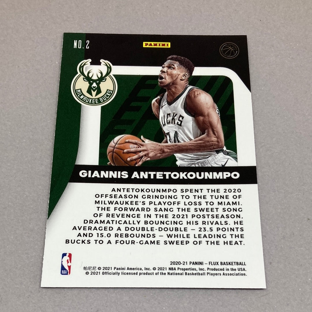 2020-21 Panini Flux Giannis Antetokounmpo Fluid Basketball Card Panini