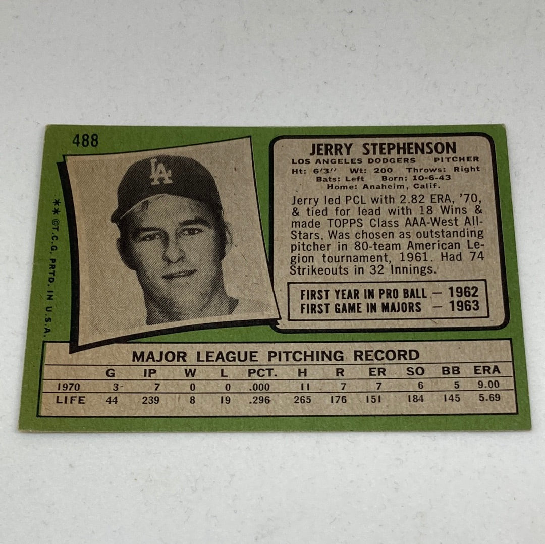 1971 Topps Jerry Stephenson Baseball Card Topps