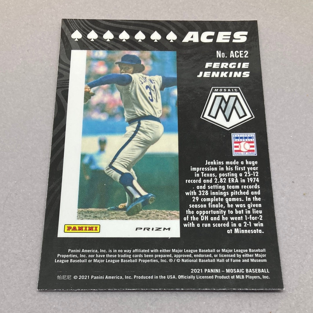 2021 Panini Mosaic Fergie Jenkins Ace Green Baseball Card Panini