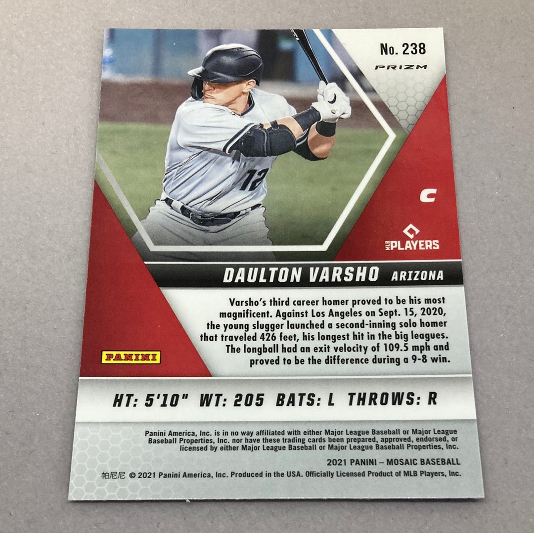 2021 Panini Mosaic Daulton Varsho Rookie Blue Mosaic Baseball Card Panini