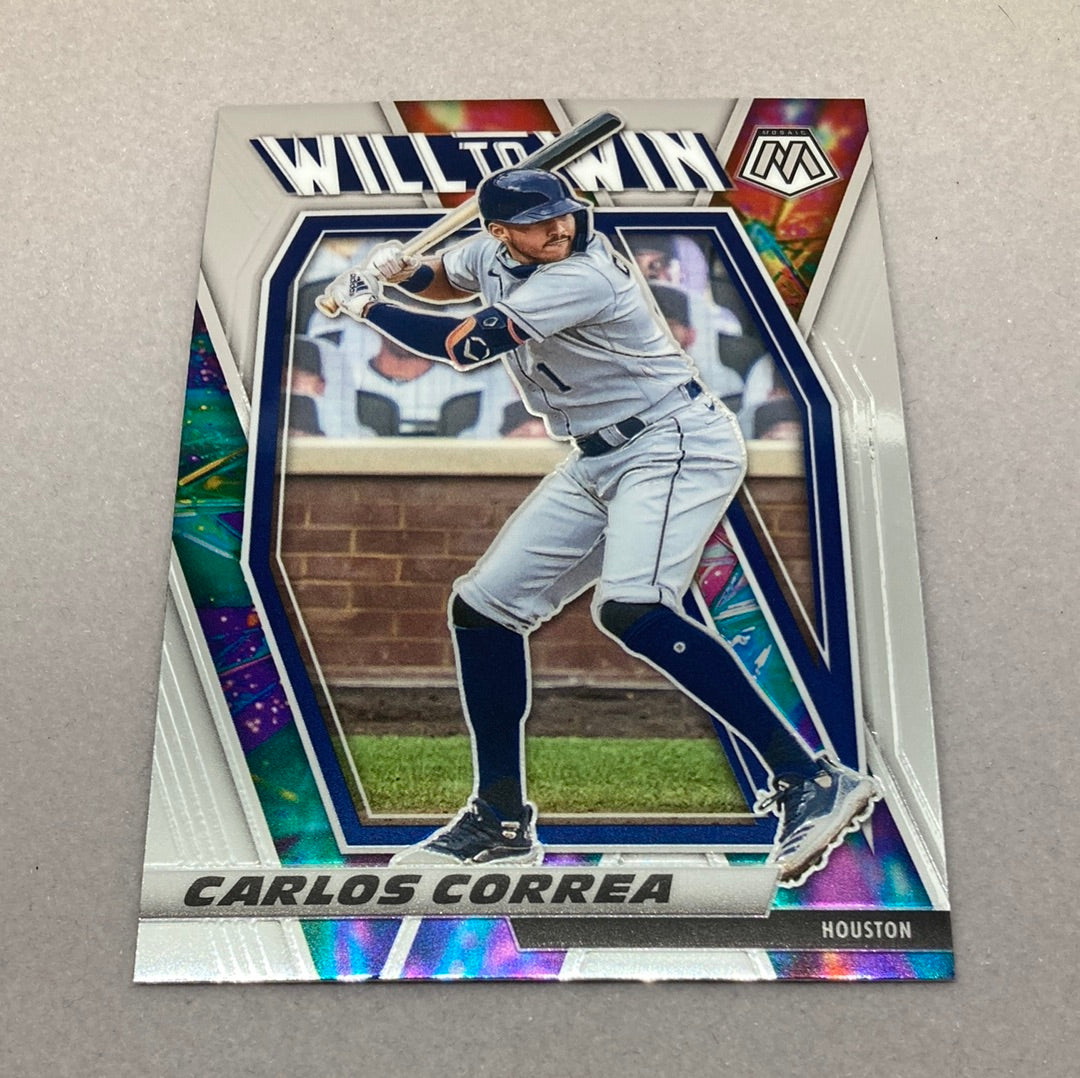 2021 Panini Mosaic Carlos Correa Will to Win Baseball Card Panini