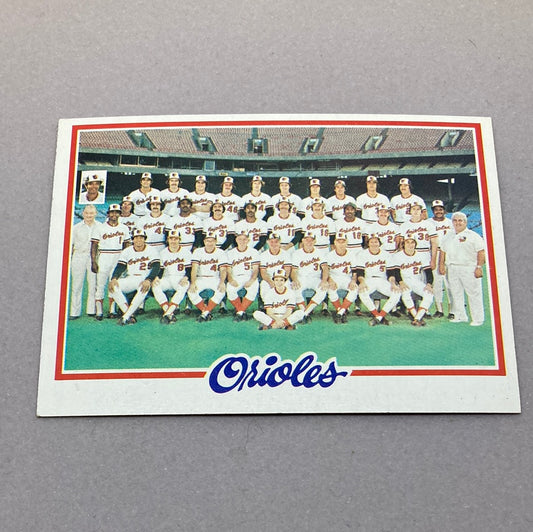 1978 Topps Baseball Orioles Team Baseball Card Topps