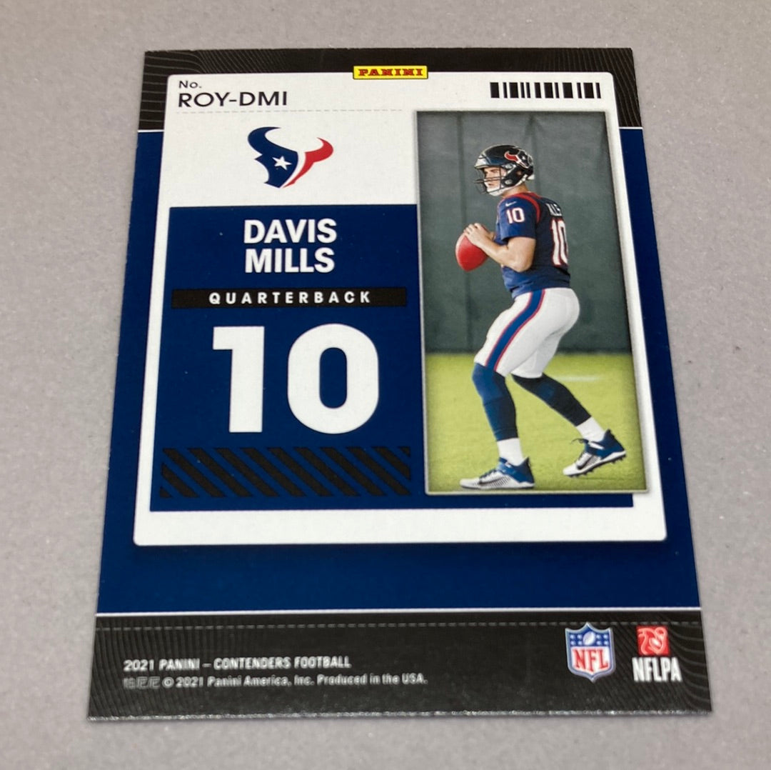 2021 Panini Contenders Davis Mills Rookie of the Year Rookie Card Panini