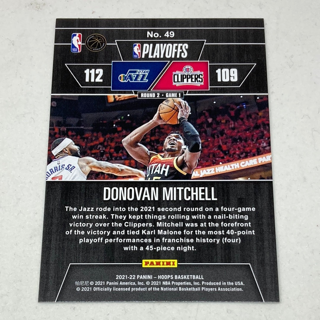 2021-22 Panini Hoops Donovan Mitchell Road to the Playoffs 229/999 Panini