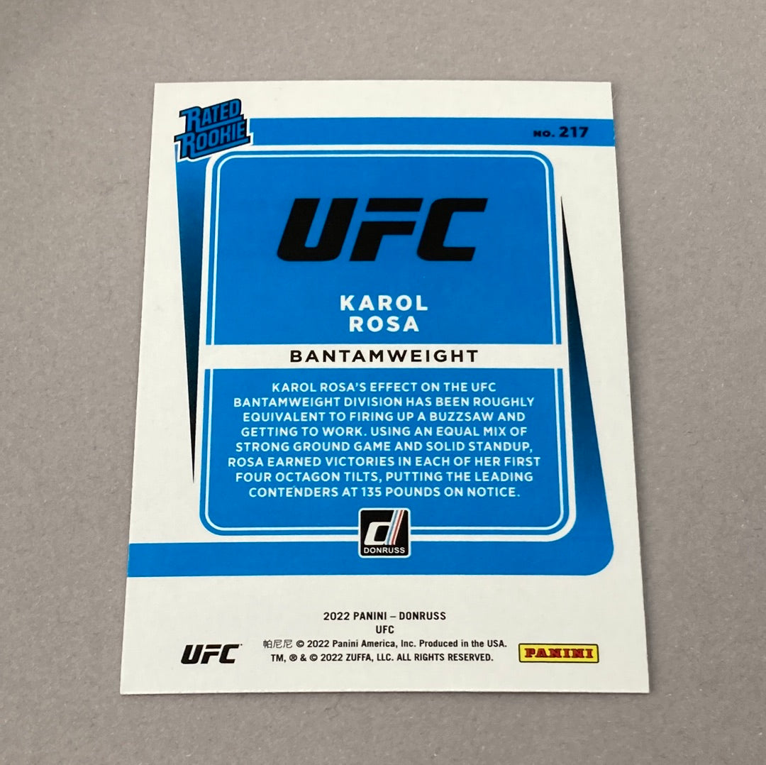 2022 Panini Donruss Karol Rosa Rated Rookie UFC Card Panini