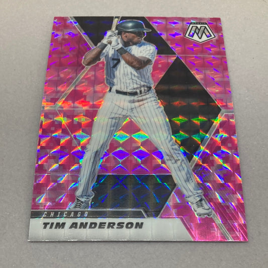 2021 Panini Mosaic Tim Anderson Pink Mosaic Baseball Card Panini