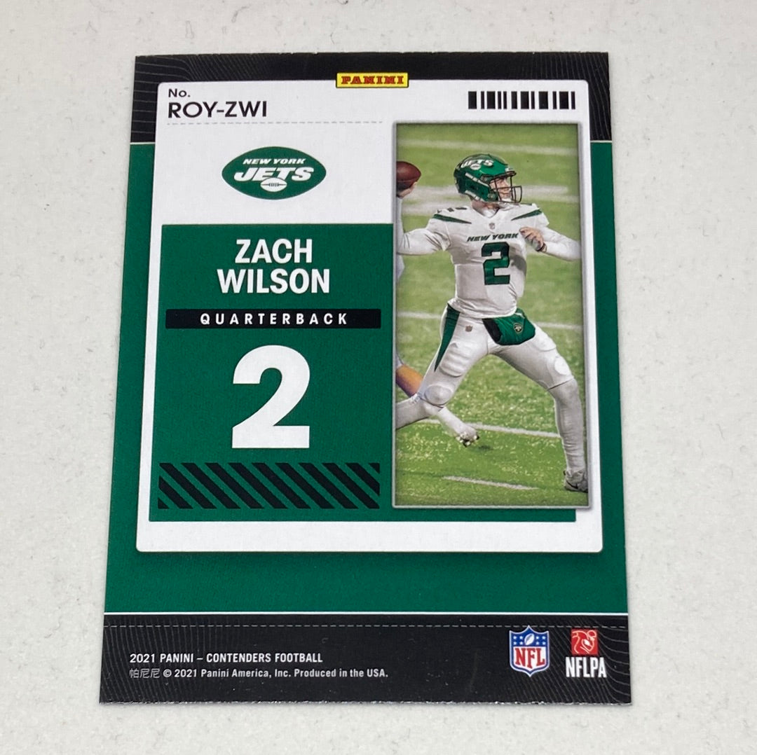 2021 Panini Contenders Zach Wilson Red Parallel Rookie of the Year Panini