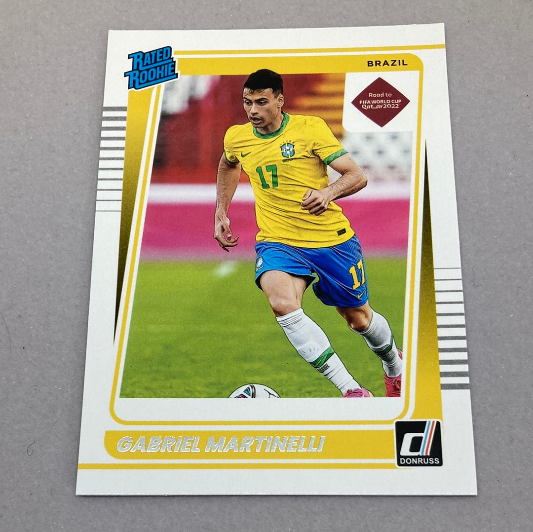 2021-22 Panini Donruss Gabriel Martinelli Rated Rookie Soccer Card Panini