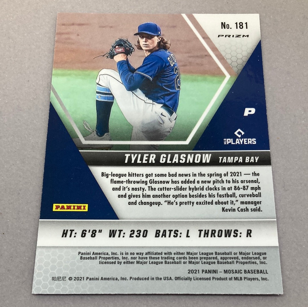 2021 Panini Mosaic Tyler Glasnow Blue Mosaic Baseball Card Panini