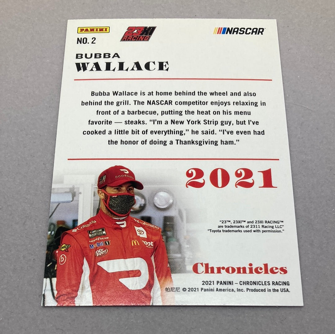 2021 Panini Chronicles Bubba Wallace Nascar Card Panini