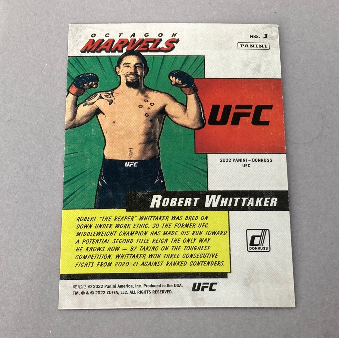 2022 Panini Donruss Robert Whittaker Octagon Marvels UFC Card Panini