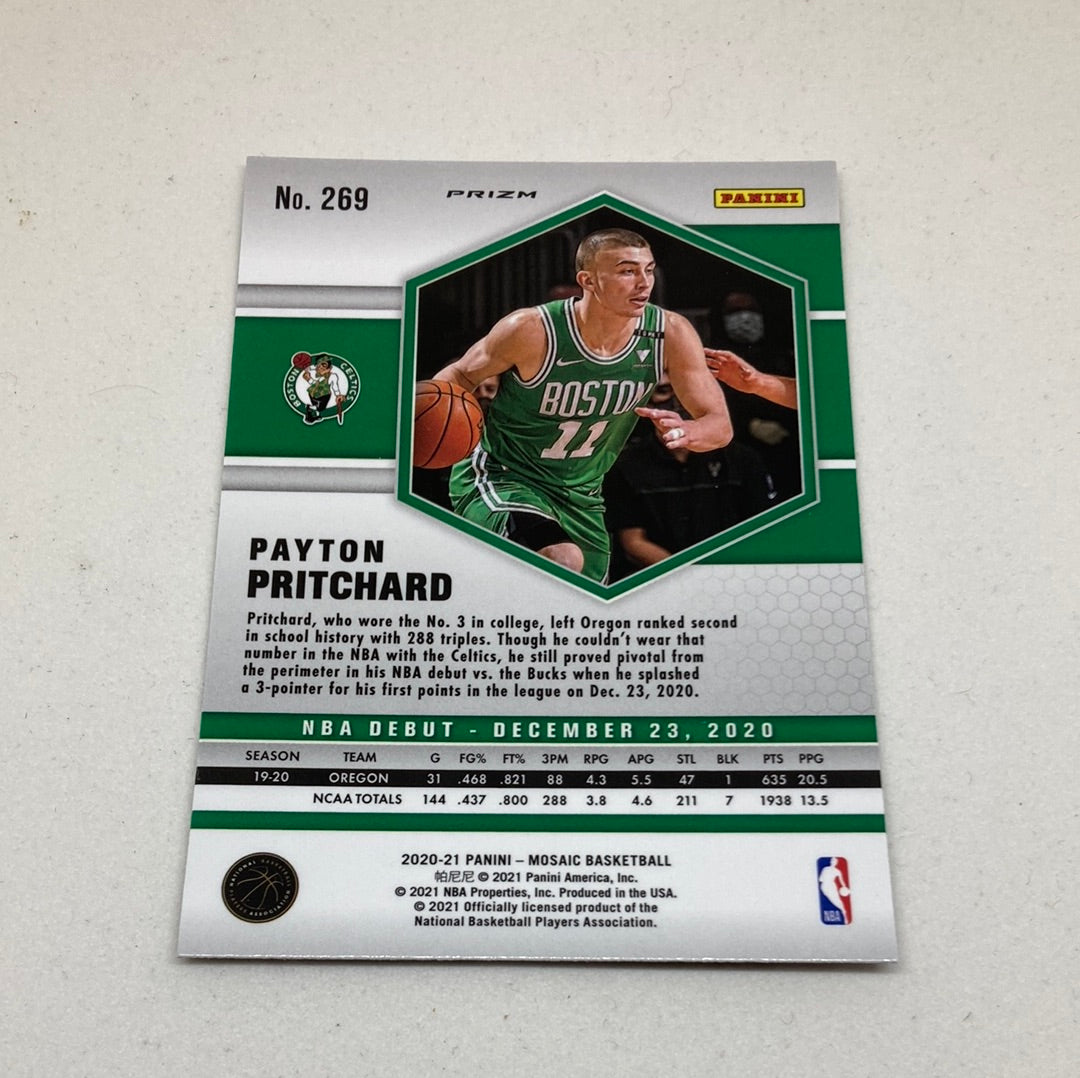 2020-21 Panini Mosaic Payton Pritchard NBA Debut Rookie Panini