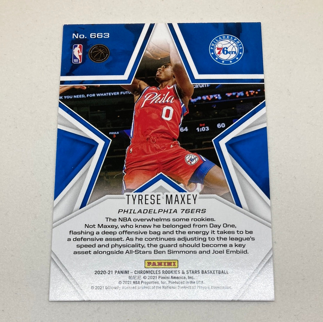 2020-21 Panini Chronicles Tyrese Maxey Rookies & Stars Panini