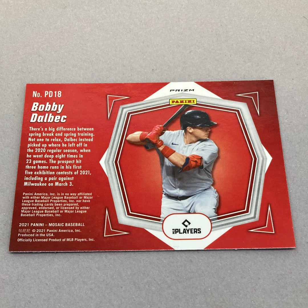 2021 Panini Mosaic Bobby Dalbec Debuts Red Prizm Baseball Card Panini