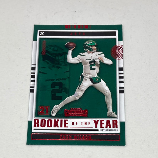 2021 Panini Contenders Zach Wilson Red Parallel Rookie of the Year Panini