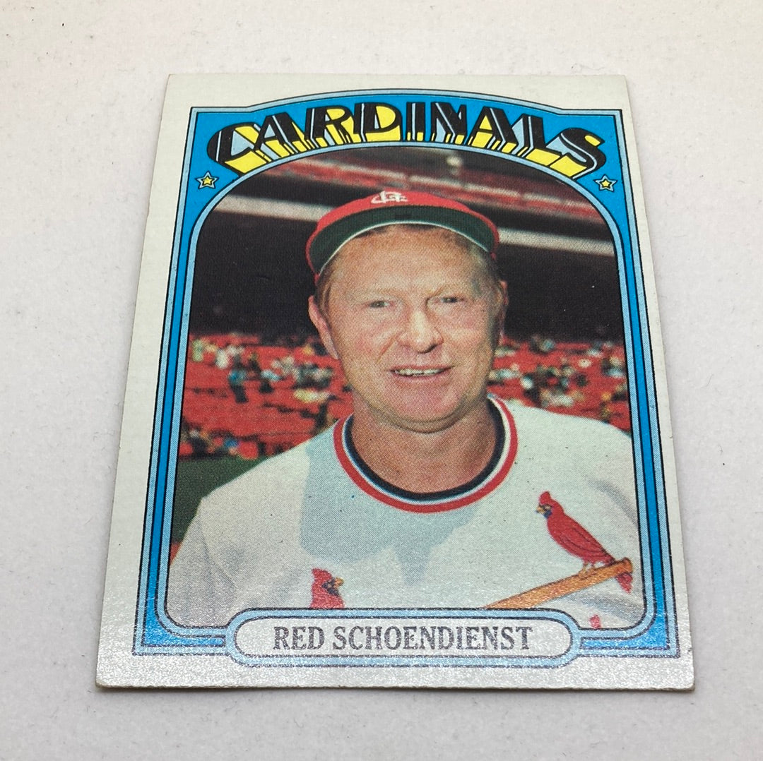 1972 Topps Red Schoendienst Cardinals Baseball Card Topps