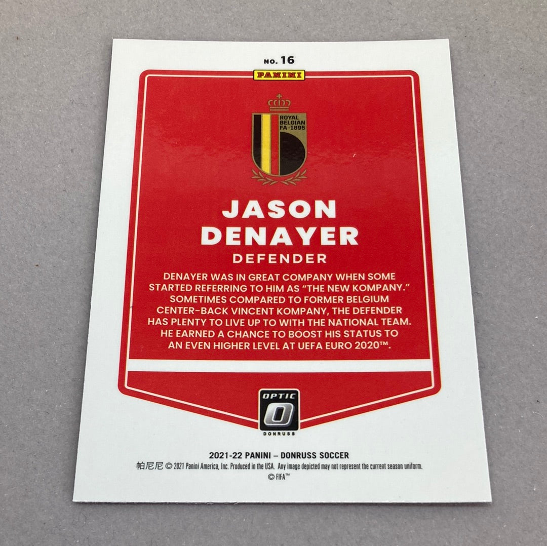 2021-22 Panini Donruss Optic Jason Denayer Soccer Card Panini