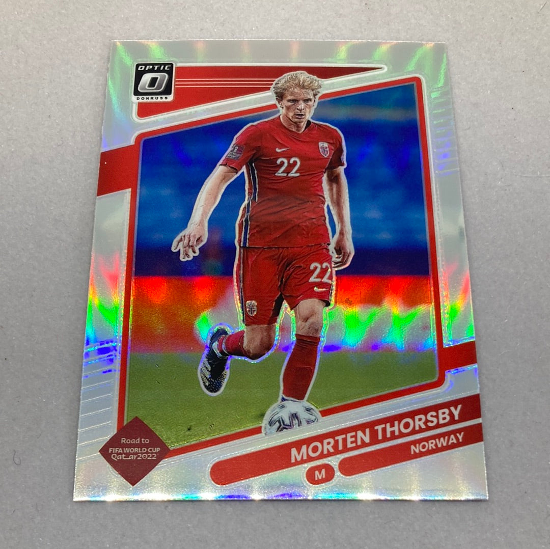 2021 Panini Donruss Morten Thorsby Silver Prizm Soccer Card Panini