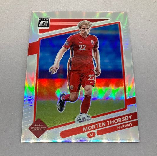 2021 Panini Donruss Morten Thorsby Silver Prizm Soccer Card Panini