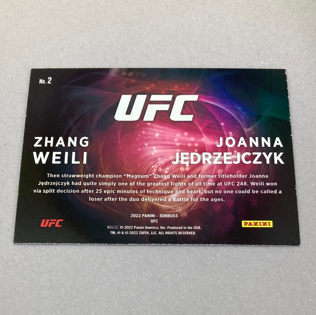 2022 Panini Donruss Zhang Weili & Joanna Jedrzejczyk Duos UFC Card Panini