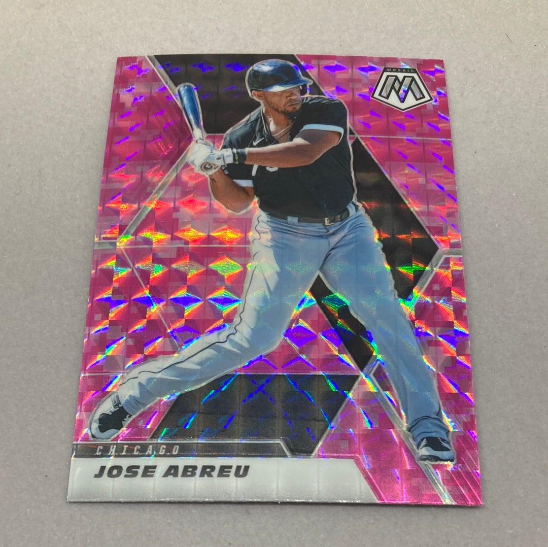 2021 Panini Mosaic Jose Abreu Pink Mosaic Baseball Card Panini